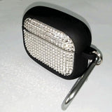 Bling Rhinestone Case For Airpods Pro With Metal Keychain,High Quality Hand Glued Diamond Soft Silicone+Hard Pc Protective Cover, Compatible With Apple Airpods Pro 2Nd/1St Generation Case