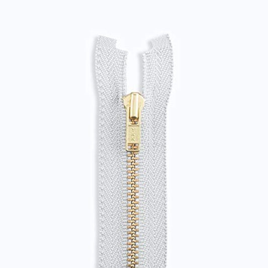 14" Brass Jacket Zipper White 14 Inch Zip For Sewing Craft