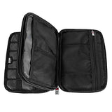 Double Layer Electronic Accessories Organizer, Travel Gadget Bag For Cables, Usb Flash Drive, Plug And More, Perfect Size Fits For Ipad Mini (Medium, Black)