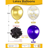 Purple and Gold Balloon Set: 60PC Party Decorations