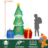 6Ft H Christmas Inflatable Christmas Tree With Gift Gags With Build-In Led Lights, Blow Up Christmas Inflatable Outdoor