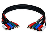 1.5ft 22AWG 5-RCA Component Video/Audio Coaxial Cable (RG-59/U) - Black