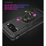 For Samsung Galaxy Note 8 Case With 3D Pet Screen Protectors, Military-Grade Metal Ring Holder Kickstand 15Ft Drop Tested Shockproof Cover Case For Samsung Galaxy Note 8 Black