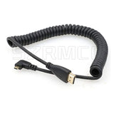 Left Angled Micro Hdmi To Hdmi High Speed Coiled Cable For Tablet Canon Sony D