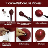 Burgundy Balloons Double Stuffed Red Maroon Balloon Garland Different Sizes 18/12/5In Wine Ruby Red Balloon Arch Kit For Birthday Bridal Wedding Christmas Party Decorations