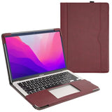 Tytx Compatible With Macbook Pro Leather Case 13 Inch 2016-2022 (A1989 A1706 A1708 A2159 A2289 A2251 A2338 M1 M2) Laptop Sleeve Protective Folio Book Cover (New Macbook Pro 13", Wine Red)