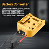 For Power Wheel Adapter Compatible With Dewalt 20V Battery, Converter Kit With Built-In Switch On Adapter, Fuse Holder, Wire Terminal, 12Awg Wire For Diy Rc Car Toys (1 Pack)