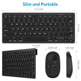 OMOTON Bluetooth Keyboard & Mouse Combo, Wireless Set for iPad Pro 13/11 (2024)/12.9, 10th/9th/8th/7th Gen, Air 6/5/4 and Other Bluetooth Enabled Devices (Black)