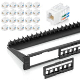Bundle – 2 Items: Snap-In 24-Port Keystone Patch Panel + 20 Pack Of Rj45 Cat6/