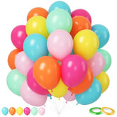 50Pcs Rainbow Balloons 12" Multicolor Latex for Party, Wedding, Baby Shower Decor