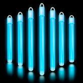 100pcs 6in Blue Glow Sticks with End Caps & Lanyards for Party Favors