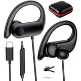 USB C Headphone Over Ear Hook Wired Earbuds for S26 Ultra S25 FE S24 A17 A16 A36 HiFi Stereo HD Mic in-Ear Noise Isolation Headset Type C