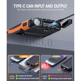 42800mAh Solar Power Bank, Portable Charger with QC 3.0, Flashlight, Orange