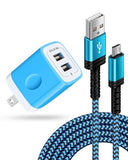 Micro USB Charger for Kindle Fire Tablets with Dual USB Wall Adapter Android Charging Cord for Fire 7/8/10, Kids & Kids Pro, Kindle Paperwhite, PS4