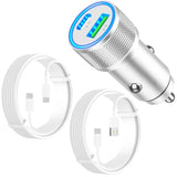 ?Mfi Certified?Iphone 15 Car Charger Fast Charging, 66W Usb-C Dual Pd&Qc Car Power Cigarette Lighter Usb Charger With 2Pack Type-C Cable For Iphone 15/15 Pro Max/Galaxy S24/S23/Pixel/Ipad Pro