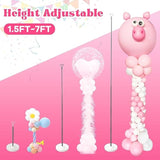 Balloon Stand Kit Set Of 4, Adjustable Height Balloon Column Kit For Floor With Metal Telescopic Pillar For Table Graduation Birthday Baby Shower Gender Reveal Party Decorations