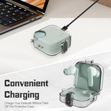 For Cmf Buds 2 Plus/Cmf Buds 2 / Cmf Buds Pro 2 Case With Safety Lock, Flexible Tpu Clear Protective Case With Cleaner Kit & Carabiner Accessories Set(Clear)