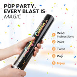 6-Pack 12-Inch Biodegradable Confetti Cannons Multicolor for Parties and Weddings