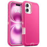 Case For Iphone 16 Plus 5G 6.7-Inch, Heavy Duty Rugged & Dual-Layer Shockproof Dropproof Protection With Port Anti Dust Scratch Back Cover Matte Armor Phone Case For Apple Iphone 16 Plus, Pink