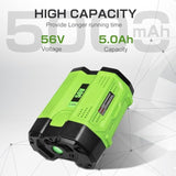 1 Pack 56V 5000Mah Ba2800 Ba4200 Replacement For Ego Battery,Compatible With Ego 56 Volt Battery Lithium Ion Ba2800 Ba4200 Ba4200T Ba1400 Ba1400T Ba2240 Lawn Mower, Leaf Blower, Chainsaw Tools (Green)