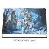 Silver Dragon Nashia Mist Across Snow Fantasy Art Tcg Card Gaming Mouse Pad Mat
