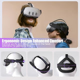 Head Strap Compatible For Quest 3S/Quest 3/Quest 2 Accessories With Head Cushion, Comfortable Protective Reduce Pressure - Black