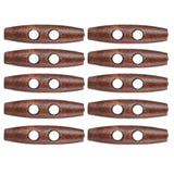50Pcs Wood Toggle Buttons, Wood Sewing Horn Toggle Buttons 2 Holes Woo