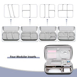 Electronic Organizer Travel Case Compatible With Macbook Power Adapter, Compatible With Magic Mouse & Pencil, Sd Card, Usb Flash Disk With 4 Modular Insert & 2 Cable Tie & Snap Hook, Black