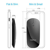 Wireless Bluetooth Mouse, Ultra-Thin Flat And Slim Silent Usb-C Rechargeable Travel Mini Portable Mouse For Mac Ipad Laptop Macbook Tablet Chromebook - Black