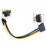 15Pin Sata To 6 Pin Pci-Express Video Card Power Adapter Cable, Cable Length 2