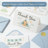 Baby Shower Thank You Cards For Boy - 24 Pack With Envelopes & Gold Stickers,Baby Shower Greeting Cards Bulk For Newborn Party