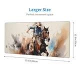 Gaming Mouse Pad, Large Non-Slip Rubber Base Mousepad, Keyboard Mouse Mat, Desk Pad With Stitched Edges, 31.5X11.8Inch, Western Cowboy
