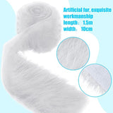 3 Pieces Christmas Faux Fur Ribbon White Fur Trim White Fabric Roll So