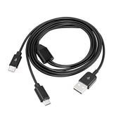 Multi Charging Cable, 2 In 1 Usb 2.0 A To Usb Type C And Micro Usb Charging Cable Cord,Power Up To 2 Devices At Once From A Single Usb Port,1M(Black)