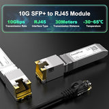 10G Sfp+ To Rj45 Transceiver Up To 30M, 10Gbase-T Rj45 Sfp+ Copper Module, 1G/2.5G/10G Adaptive, Sfp To Ethernet, Plug And Play, Hot Pluggable