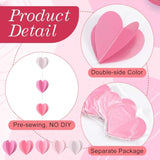 12 Pcs Valentines 3D Heart Garland Banners 57Ft Hanging Paper Heart Streamers Valentines Wall Decorations Party Decor Supplies For Galentines Wedding Classroom Birthday(Gradient Pink)