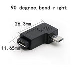 Micro Usb To Micro Usb Adapter,90 Degree Left & Right Angled Android Connector