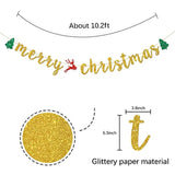 Merry Christmas Banner, Happy Holiday Party Decorations, Be Merry Banner, New Year Party Decoration Suppllies, Gold Glitter