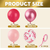 Pink Balloons 60Pcs 12 Inch Pink Confetti Latex Balloon Set for Party