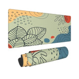 Abstract Plant Leaves Mouse Pad, Waterproof Extended Large Gaming Mousepad Desktop, Big Long Non-Slip Mouse Mat For Laptop, Keyboard, Computer For Decor Office, 31.5 * 11.8 In