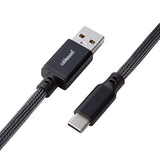CableMod Pro Coiled Keyboard Cable (Carbon Grey, USB A to USB Type C, 150cm)