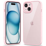 Thin Slim Clear Case For Iphone 15 Plus/ 14 Plus, Transparent Hybrid Hard Shell Plastic & Soft Silicone Rubber Bumper, Non-Yellow Acrylic Protective Lightweight Cover For Women, Light Pink