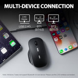 Wireless Mouse Transparent, 2.4G Slim Mouse Rechargeable, Noiseless Computer M