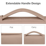 MOSISO 13-14 inch Laptop Case, 13.3 inch Puffy Laptop Sleeve Compatible with MacBook Air 13 13.6 M3 M2 M1/Pro 13/14, HP, Dell, ASUS, Lenovo, Rectangle Vertical Bag with Small Case&Side Handle, Brown