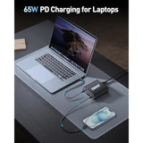 280W Usb C Charger Block, 8-Port Usb C Charging Station Gan Iii Pd 65W Laptop Charger Adapter Compatible With Macbookpro/Air,Dell,Ipad,Portable Charging Station For Iphone,Samsung Galaxy (Black)