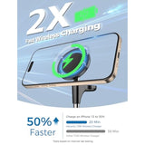 3 In 1 Wireless Charging Station For Apple Magsafe Charger, 15W Fast Qi-Certified Magnetic Mag-Safe Charger Stand For Iphone 16 15 14 13 12 Apple Watch Airpods, Adjustable Angle,Gifts For Men