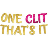 Bachelor Party Glitter Banner Red Black Pink Fabric 5ft