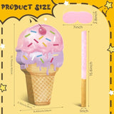 Ice Cream Piñata Set: Pink Party Decoration with Stick & Blindfold