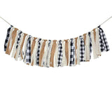 Buffalo Check Plaid Banner Black And White Gingham Spring Summer Fall Winter Easter Christmas Mantle Fireplace Garland Decoration