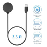 Usb C Watch Charger Cable Compatible With Samsung Galaxy Watch 6 Classic/6/5 Pro/5/4 Classic/4/3/Active 2/1, Wireless Magnetic Charging Dock Car Charger Cord (Black 3.3 Ft/1M)